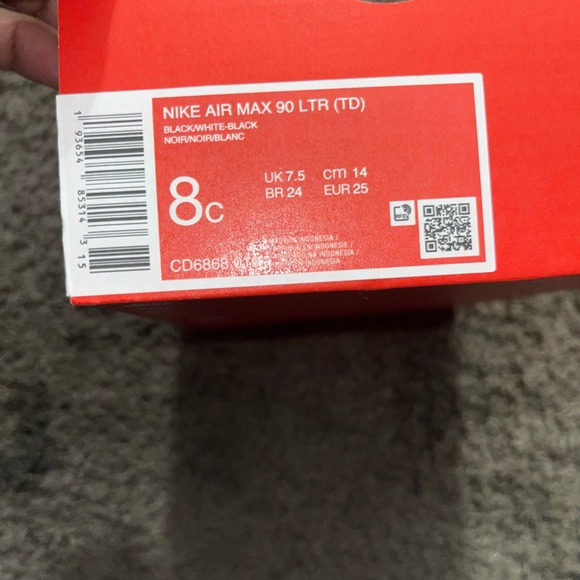 Nike Kids' Air Max 90 Black White Sneakers - Picture 3 of 6